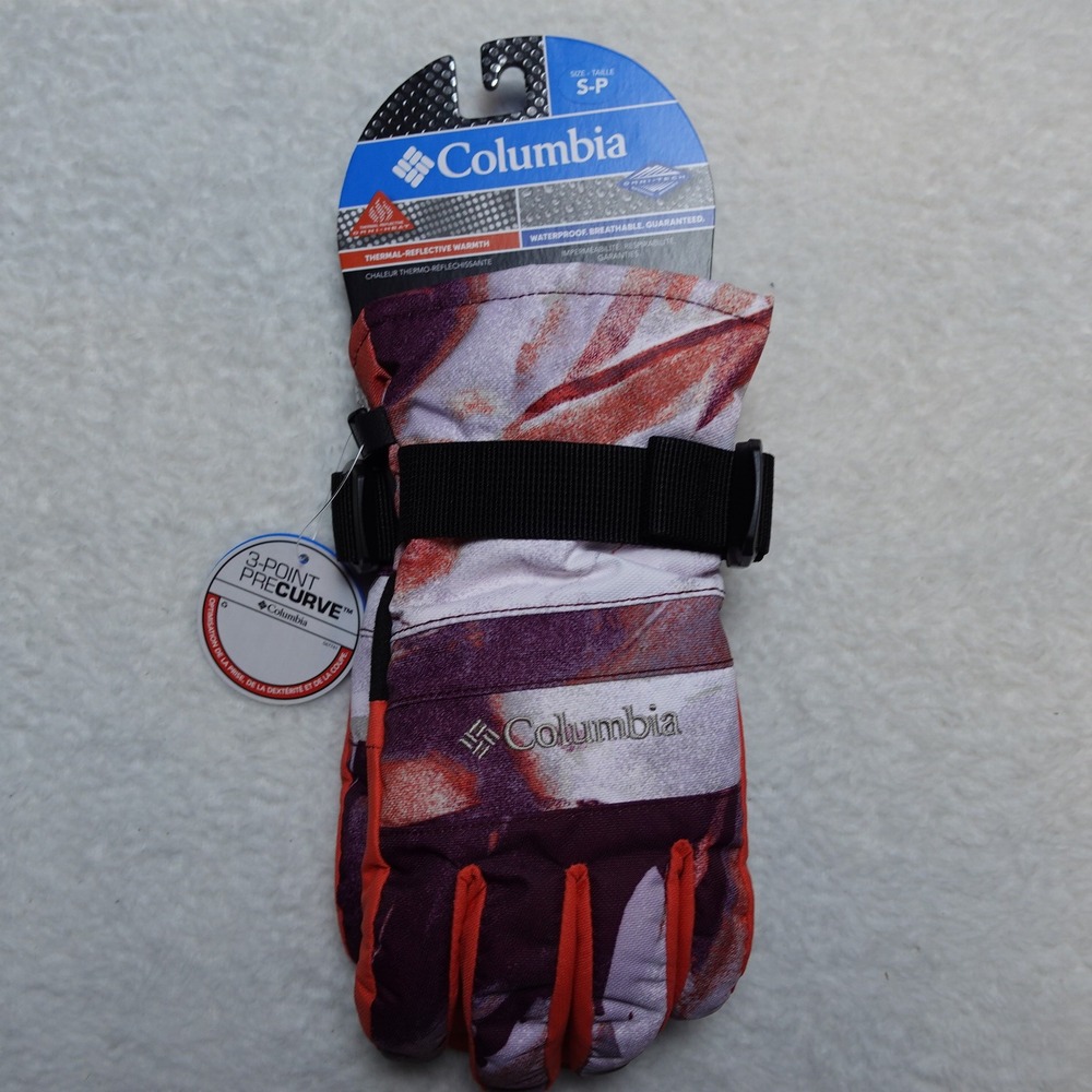 Columbia Whirlibird III Printed Glove Youth S Purple Orange Omni-Heat CY2087-864